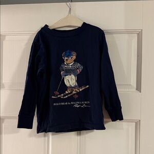Ralph Lauren Kids Long Sleeve Polo Bear Tee - Navy